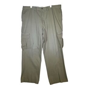 Dickies Men's Khaki Canvas Cargo Pants – Size 42 × 32, High‑Rise, Lightweight
